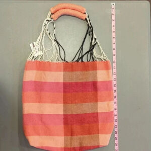 Hammock Bag Mercado Global Canvas Tote Bag Plaid‎